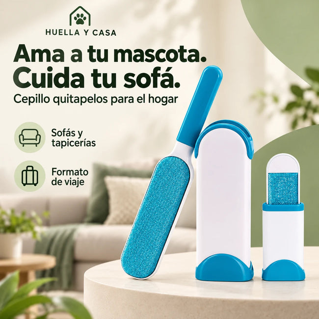Cepillo quitapelos para mascotas con base de limpieza